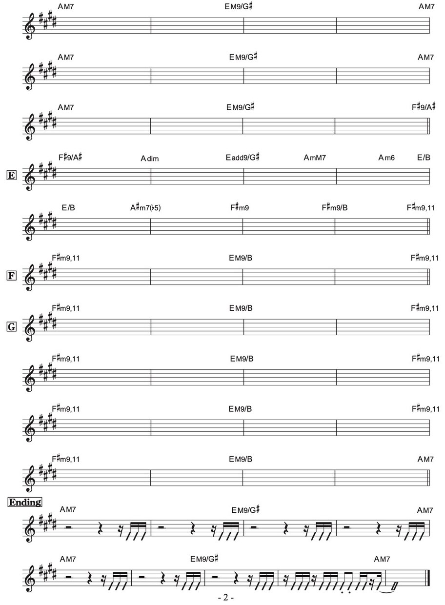リードシート(コード譜)作ります オリジナル曲でもメジャーアーティストの曲でも。 イメージ2