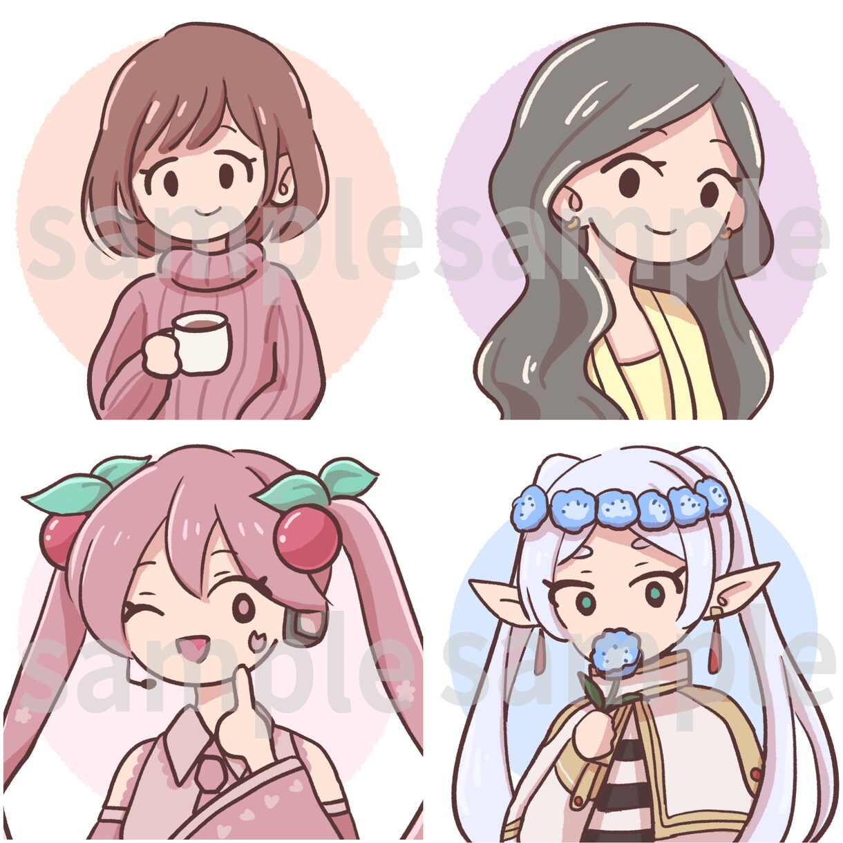 シンプルでやさしい雰囲気のSNSアイコン描きます 好印象◎やさしくて長く使えるSNSアイコン制作☕️ イメージ2