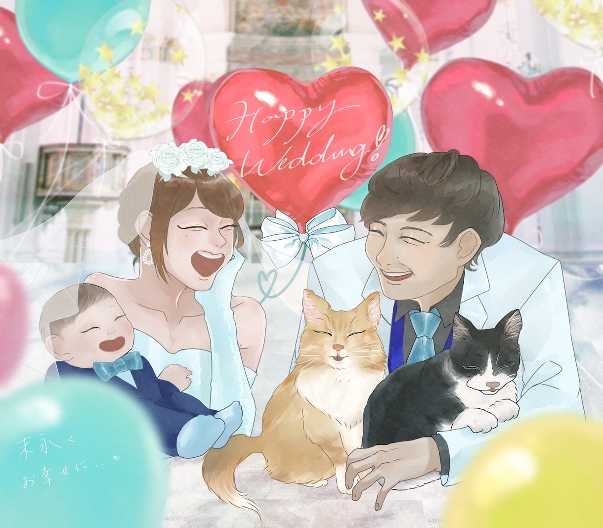 大切な記念日に！似顔絵をお描きします ウェディングや誕生日などの思い出をイラストにしませんか？ イメージ2