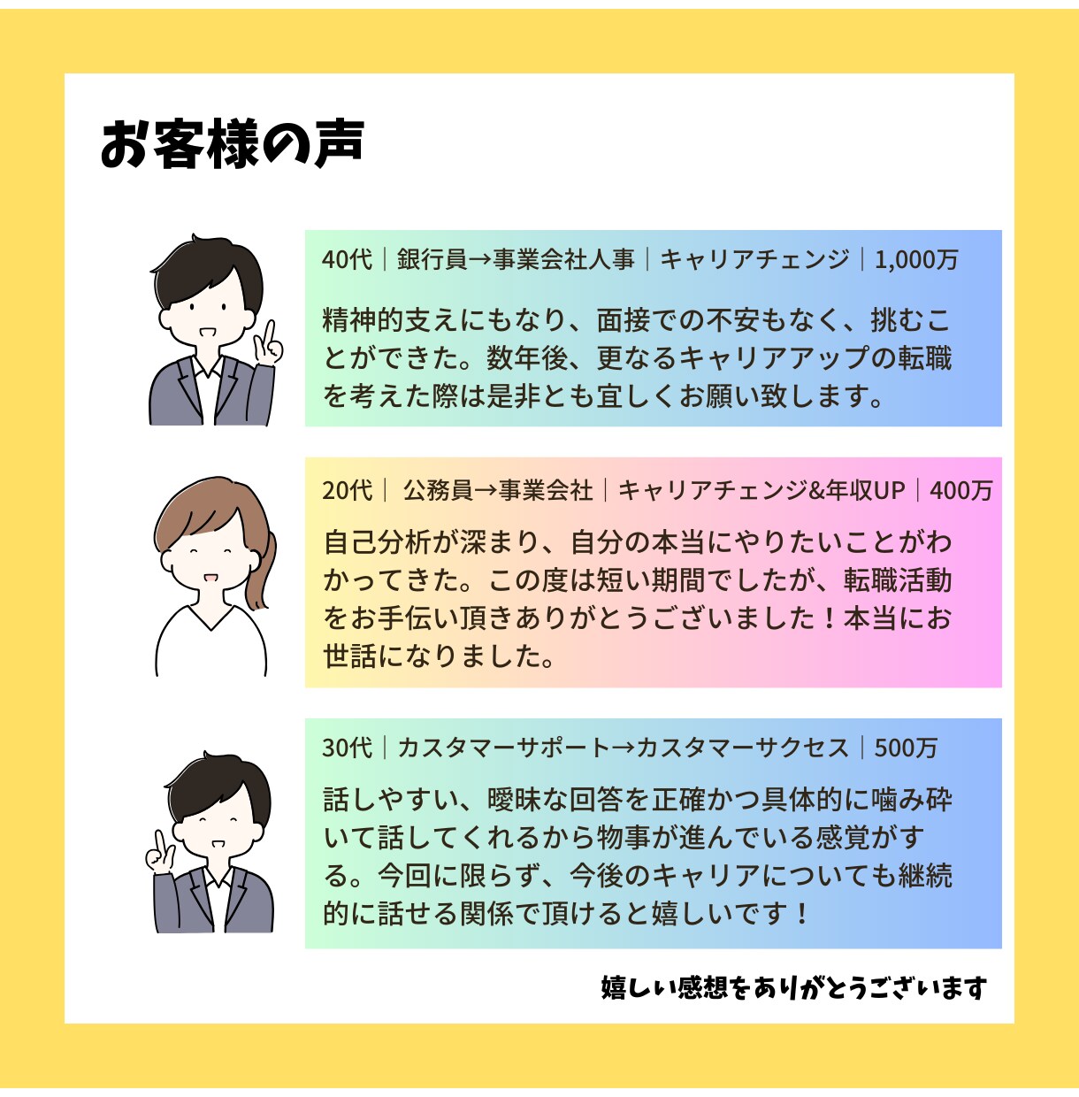 キャリアに悩むあなたの専属サポーターになります 現役人事が強み言語化から面接対策までトータルサポートします イメージ3