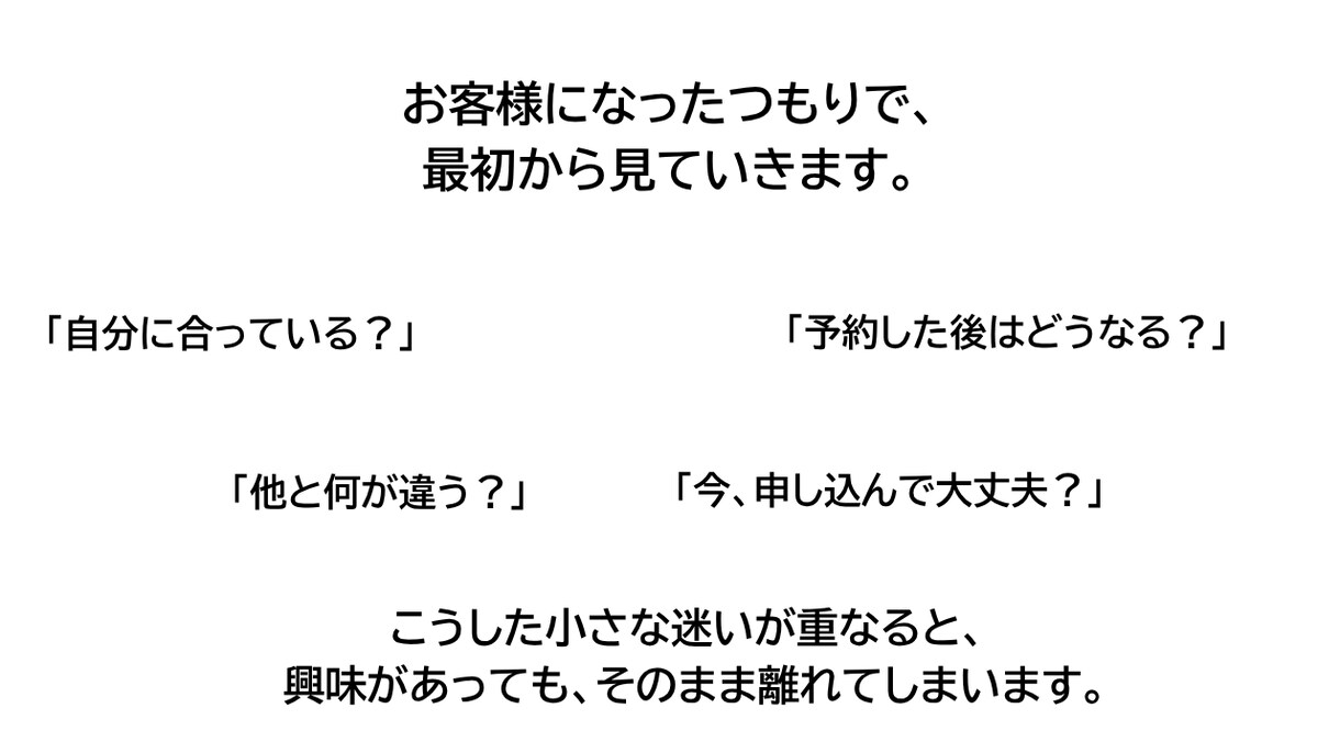 予約・問い合わせにつながらない原因を診断します 次の行動につながる導線をご提案します イメージ3