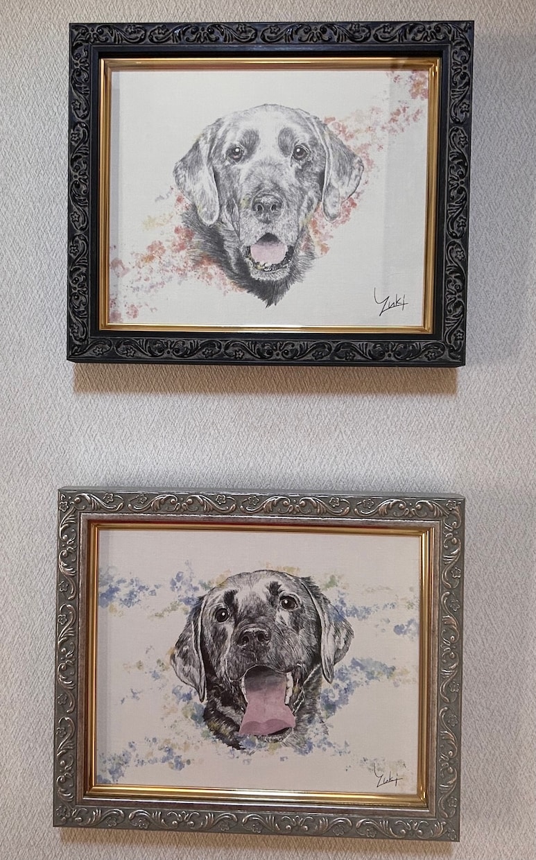 愛犬の似顔絵を、お気に入りの写真を元に描きます 鉛筆のようなタッチと不思議エフェクトで描かせていただきます イメージ4
