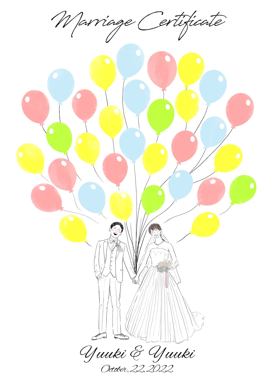 シンプル可愛いウェディングイラストをお描きします WEB招待状、ペーパーアイテムにも転用いただけます♡ イメージ4