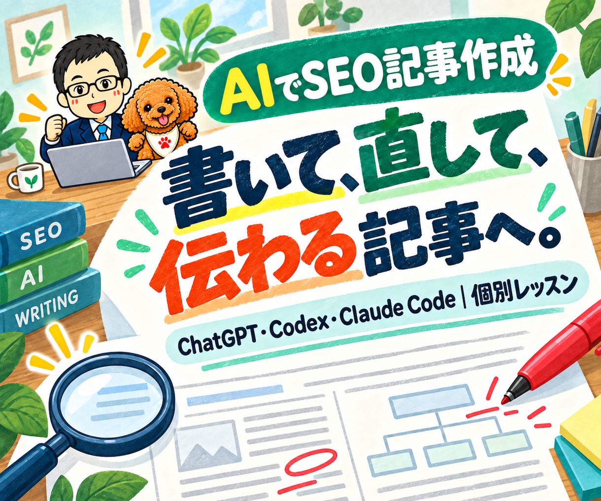 ChatGPTでSEO記事作成を教えます Codex／Claude Code対応｜90分×2回 イメージ1