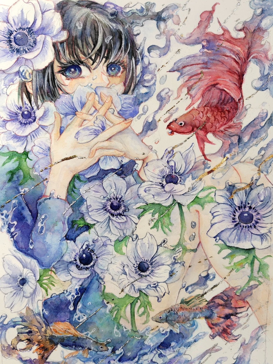 ハガキ大からA4サイズまでイラスト描きます 鮮やかな透明水彩絵の具で世界で一枚のアート作品を イメージ3