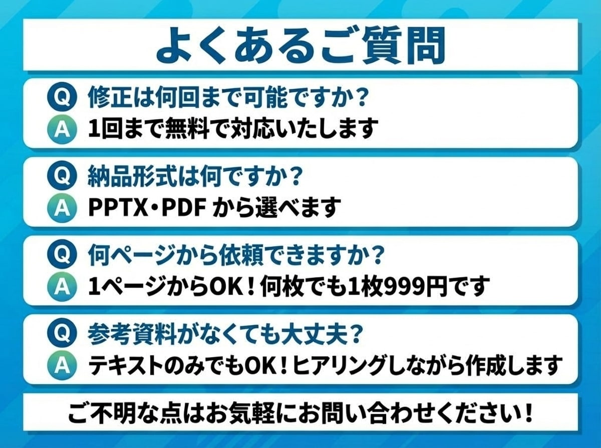 24時間以内納品・1枚999円で資料作成します デザインに自信がない方もお任せ！プロ仕様の資料を作成 イメージ7