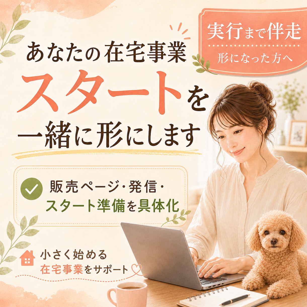 あなたの在宅事業スタートを一緒に形にしますます 商品・販売ページ・発信まで始められる状態へ イメージ1