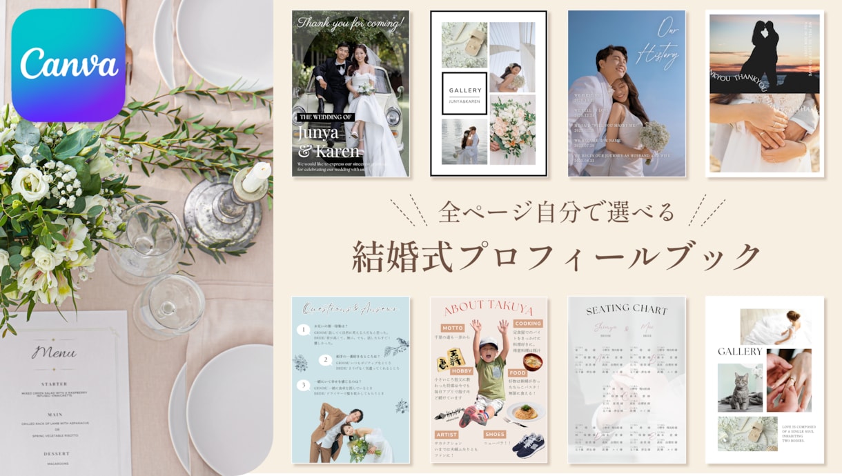 Canvaで簡単編集◎プロフィールブックを作れます Canva無料プランでも編集可能！編集～入稿までのガイド付き イメージ1