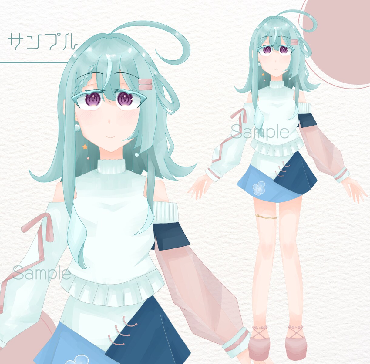 女性キャラのデザイン・立ち絵依頼承ります SNS、Vライバーさん向け、可愛いもかっこいいも イメージ2