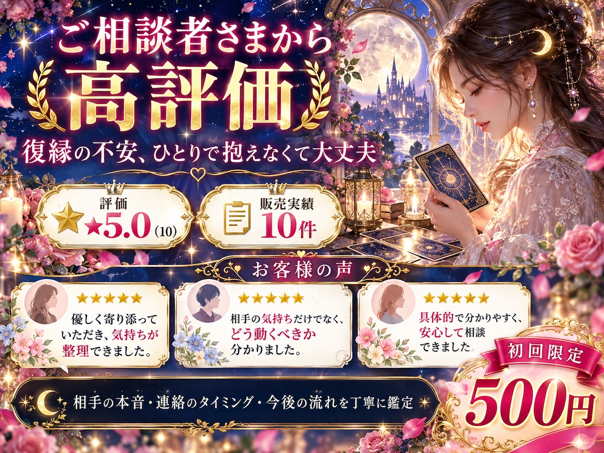 復縁したいあなたへ次の一歩をタロットで占います 復縁の障害・連絡のタイミング・次の一歩まで読み解きます イメージ3