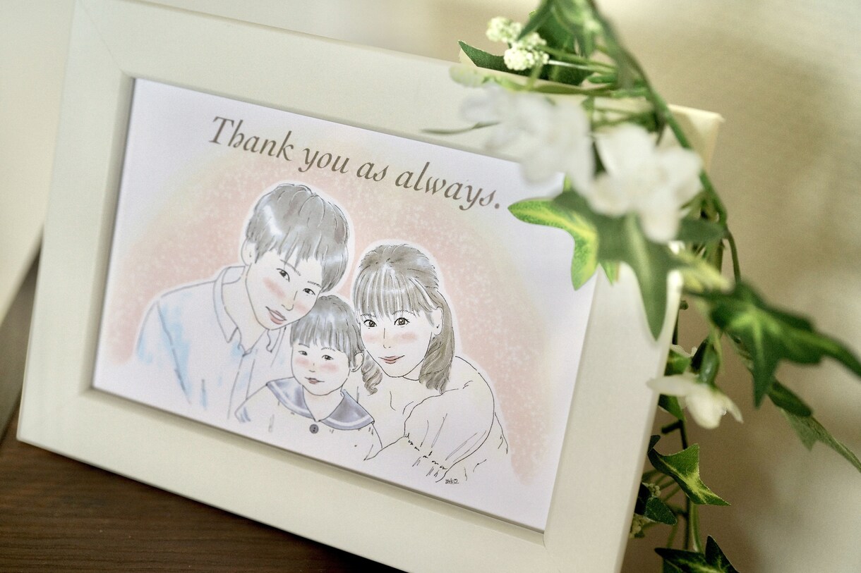 ゆるふわオシャレな似顔絵イラストお描きします 誕生日/記念日/出産、結婚祝いのギフトやプレゼントにも♡ イメージ1
