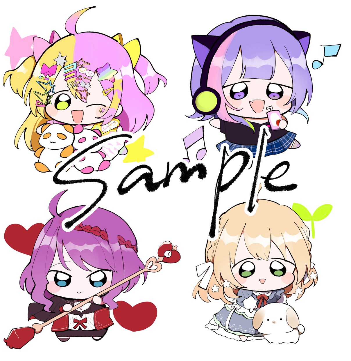 2体ちいちゃいいのち(デフォルメイラスト)描きます ちびキャラです、2体で3000円です。 イメージ6