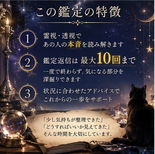 あの人の本音を霊視、透視で読み解きます 相手の気持ちを10回までじっくり深掘り鑑定 イメージ6