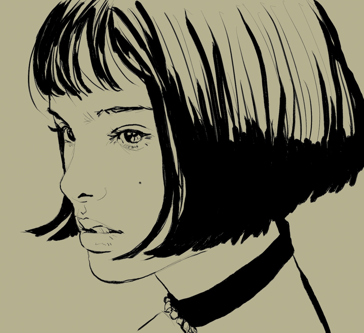 一色の線画似顔絵描きます 線の色は黒以外も可。背景の塗りも白以外可。 イメージ3