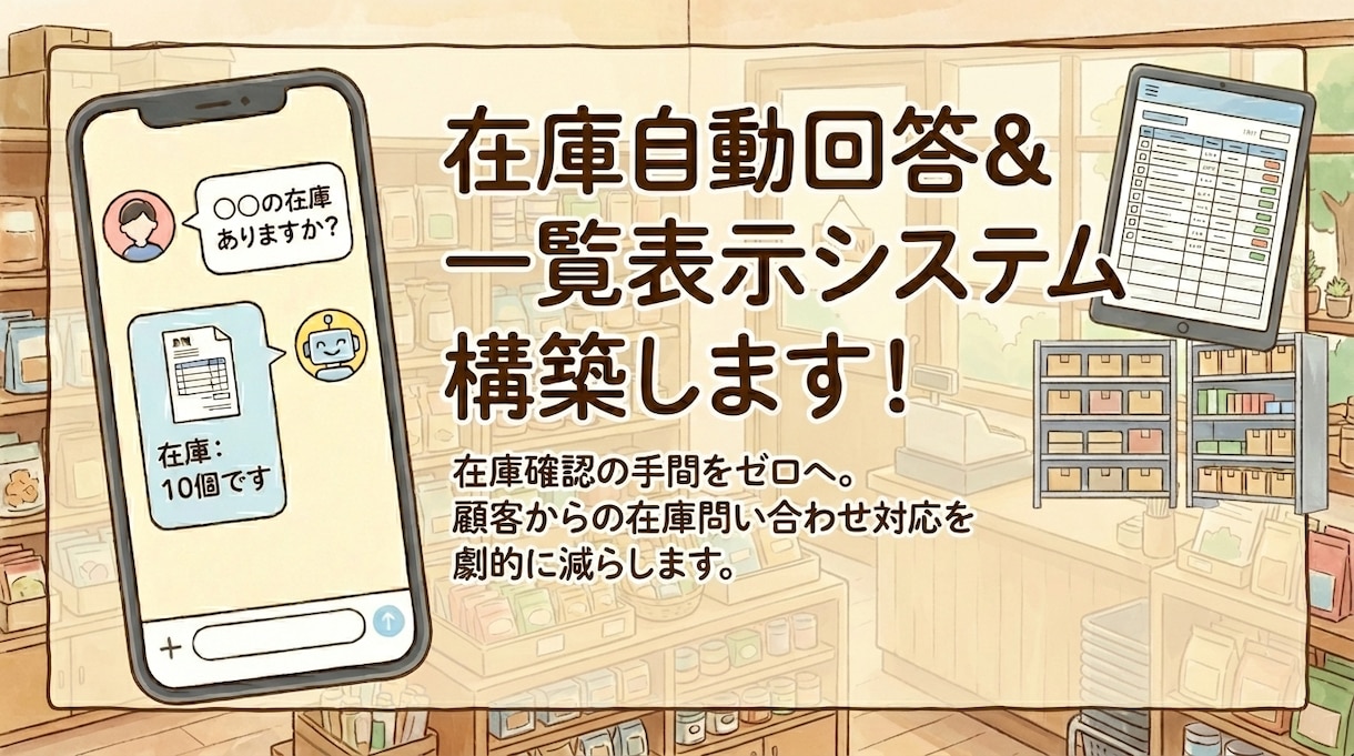 在庫自動回答＆一覧表示システム構築します 顧客からの在庫問い合わせ対応を劇的に減らします イメージ1