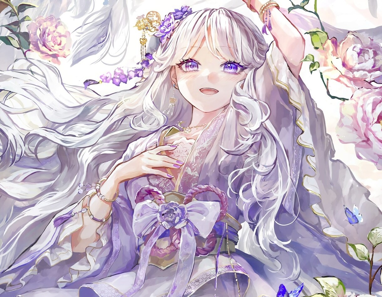 バストアップサイズのイラスト作成します 末永くご利用頂ける綺麗で華やかなイラストを作成します。 イメージ9