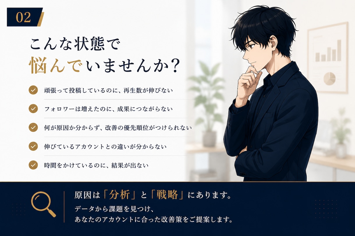 ショート動画を分析し改善戦略をご提案します ブランド・市場・競合まで分析する改善レポート イメージ2
