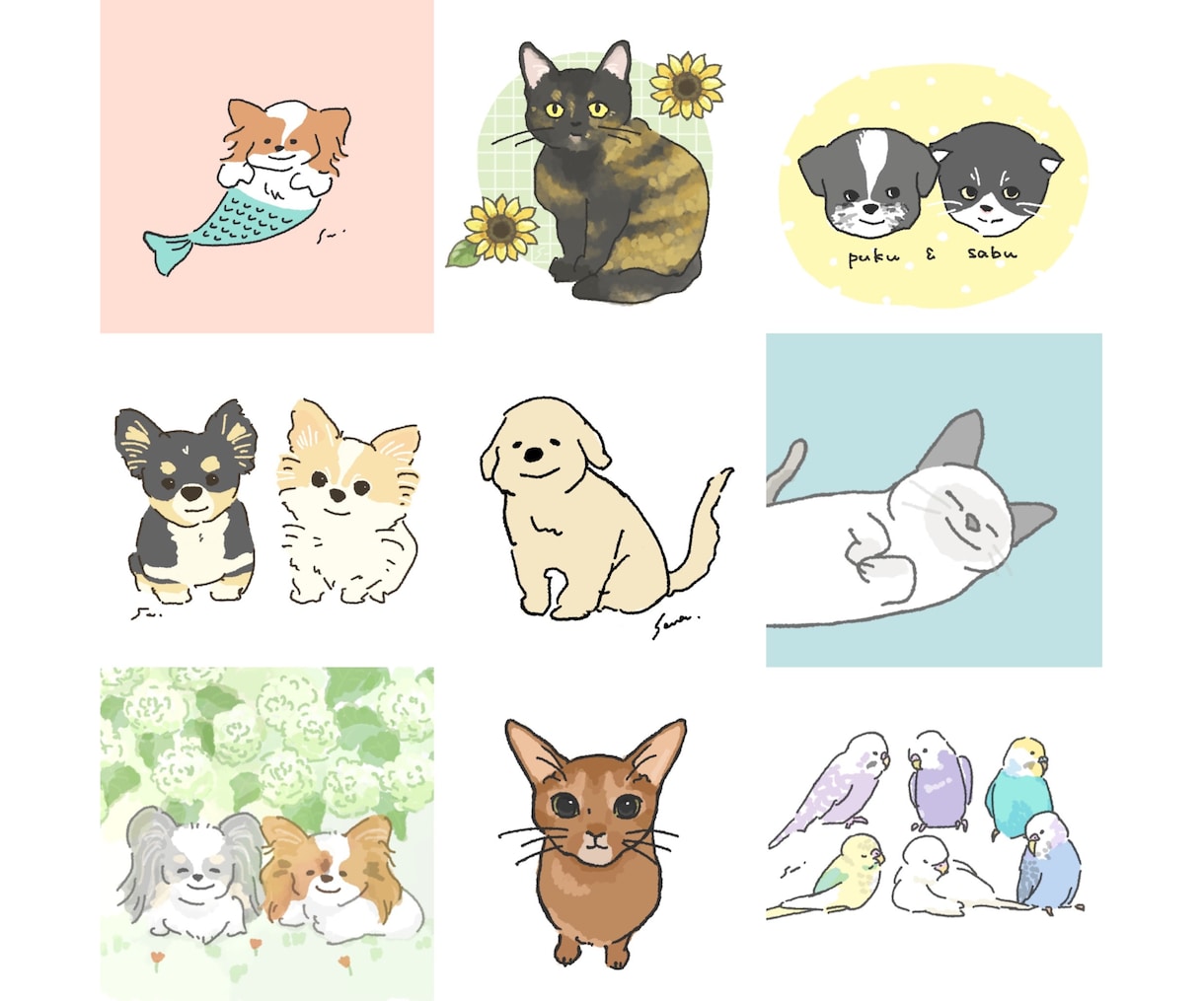 あなたのペットをアイコンに！イラスト描きます ゆるくてやさしいタッチで仕上げます♪ イメージ1