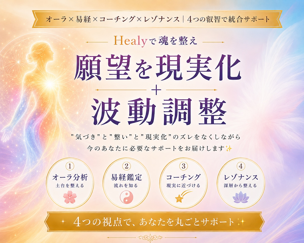 オーラ×易経×願望実現｜統合セッションをします Healyを使って土台から現実化まで、魂をまるごと整えます イメージ1