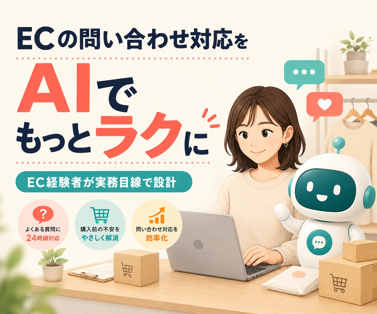EC・店舗の問い合わせをAIで効率化します EC経験者が実務目線でAIチャットボットを構築 イメージ1