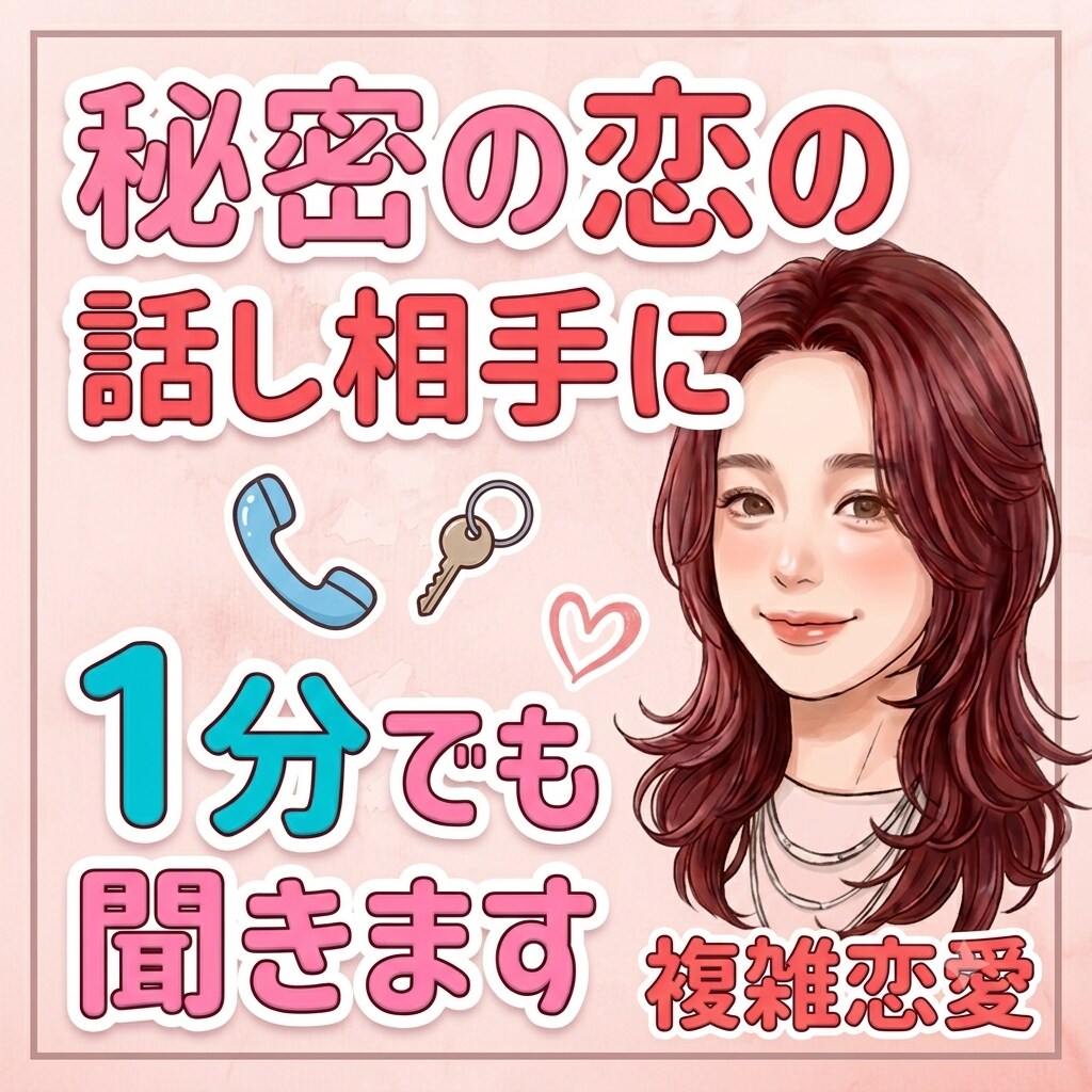 複雑恋愛さん＊誰にも言えない恋のお悩み聞きます 男性、女性問わず！ただ味方になって聴いてほしいあなたへ イメージ1