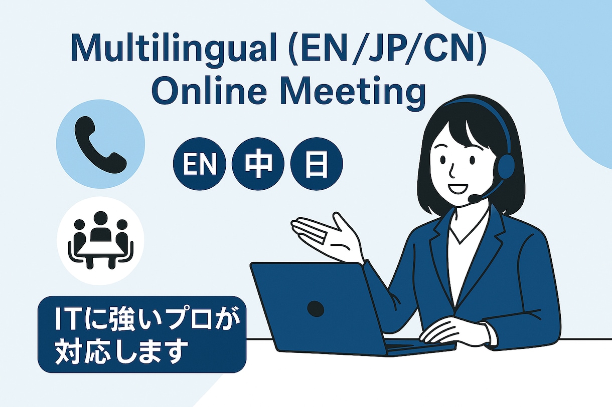 ITのプロ　多言語のビジネス会議をサポートします 英語・中国語・日本語対応　大手ITコンサル企業に勤務 イメージ2