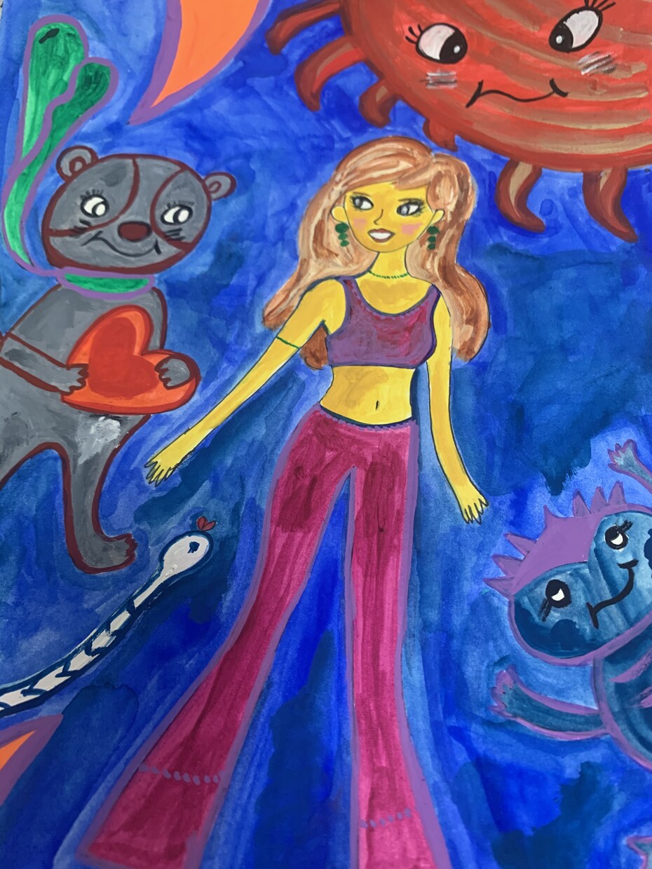 海や動物、女の子をテーマに描いています 恋するピュアな気持ちをマーメイドや動物に託して描いています。 イメージ4