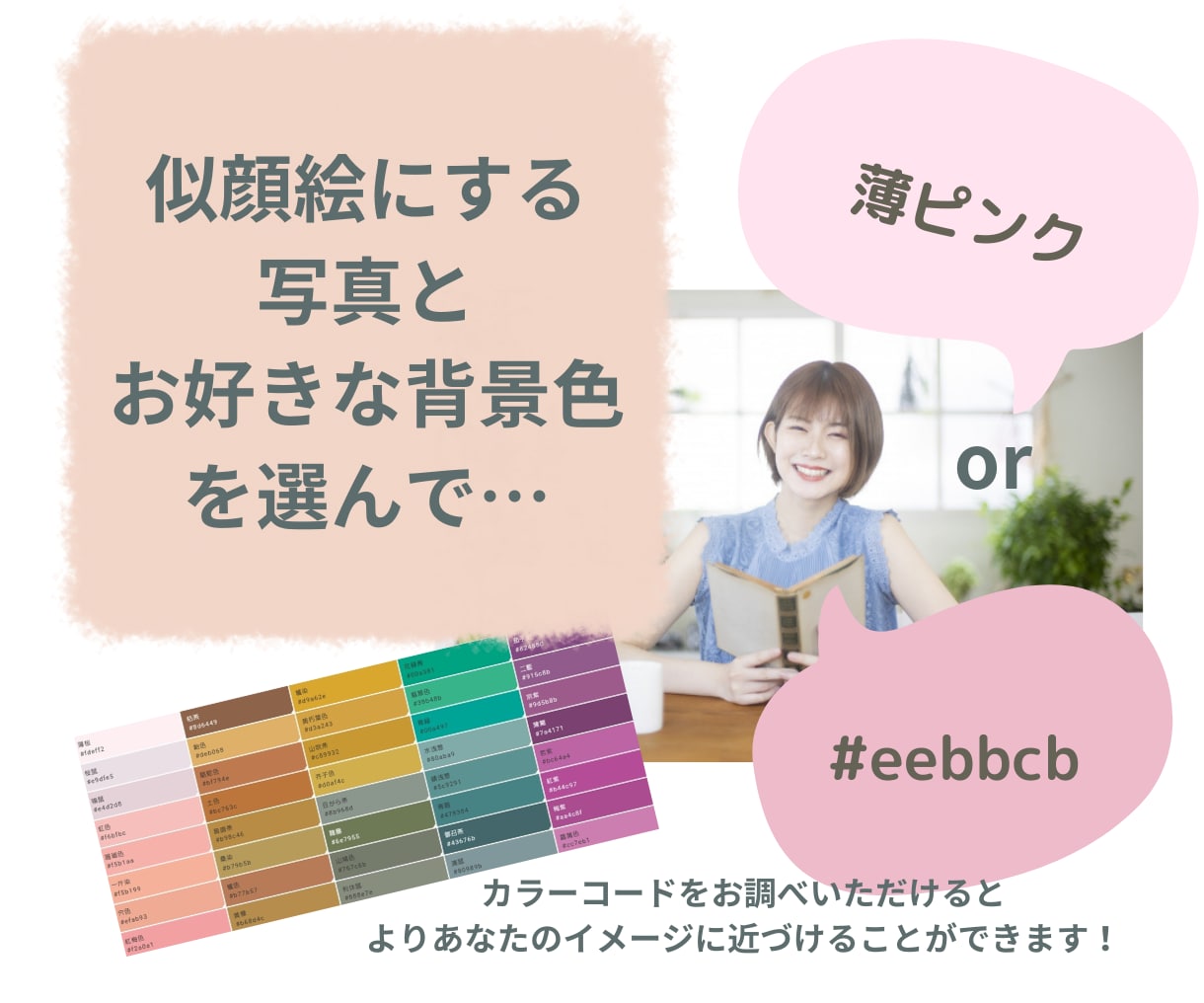 2枚セット！写真と色で、シンプルな似顔絵描きます 手軽に自分らしいオリジナルアイコンを作りたいあなたへ！ イメージ2