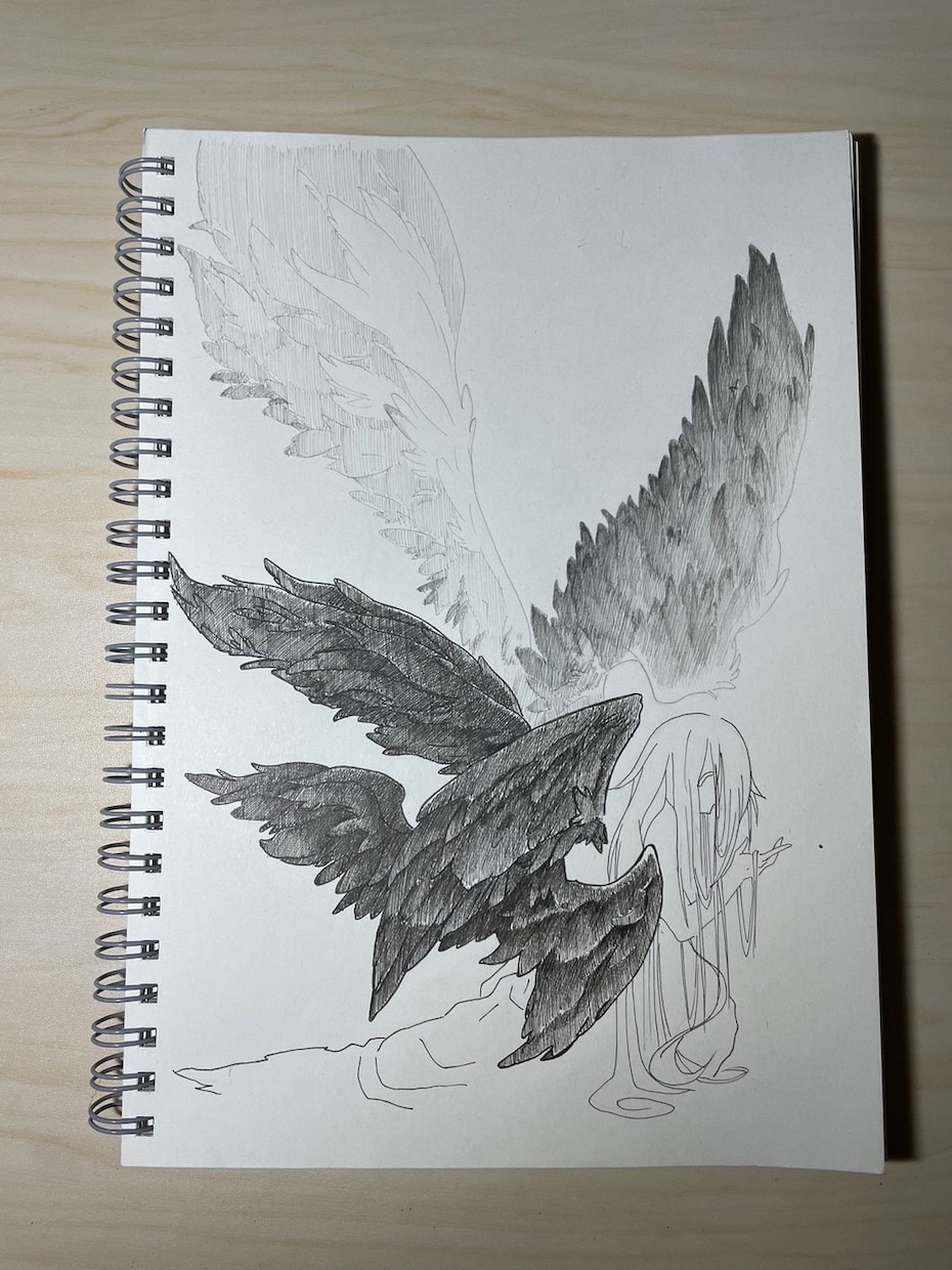 白黒イラスト郵送します 細かい斜線で絵を描きます、たまに筆ペンも使用します イメージ2