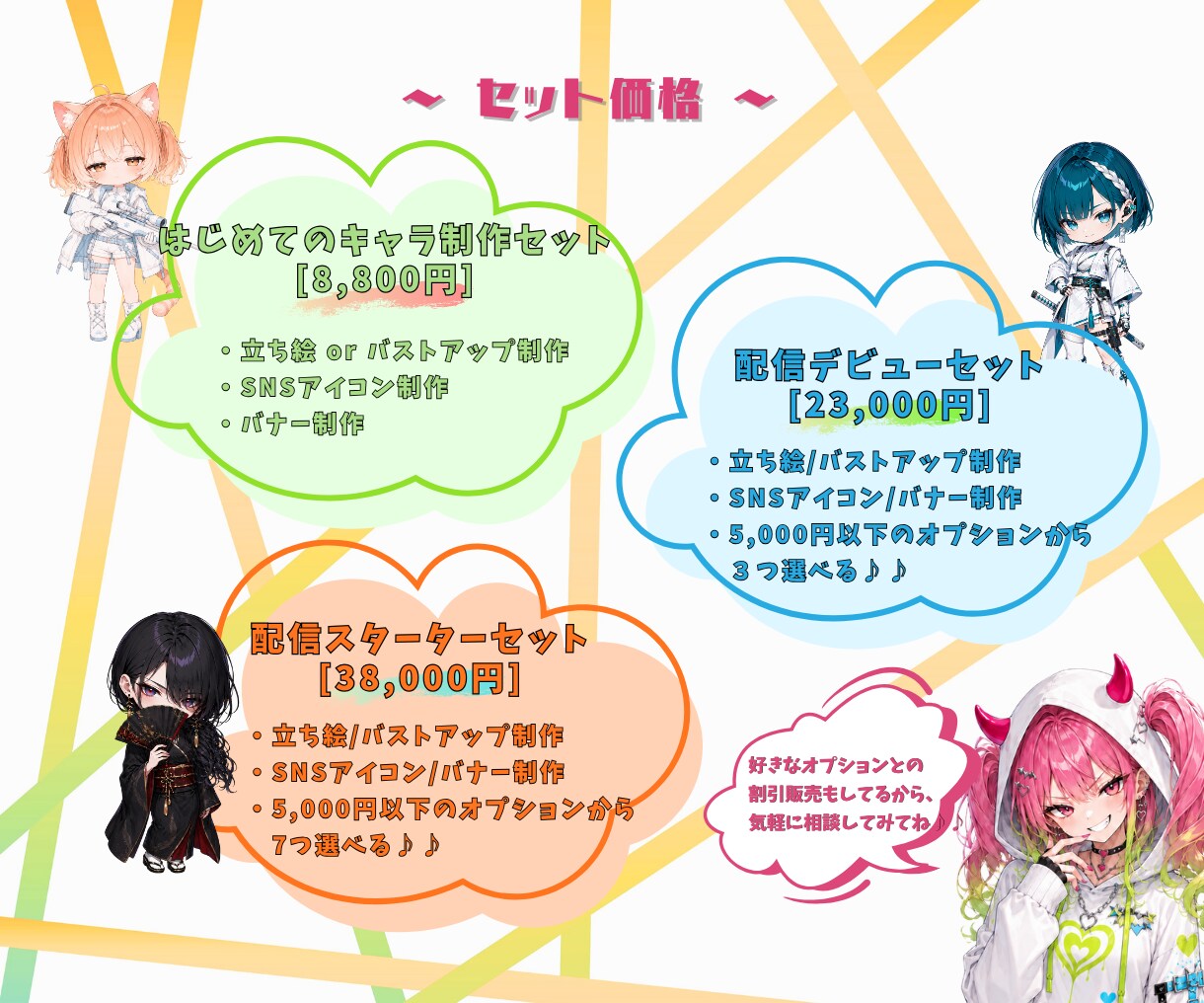 自由自在なキャラクターデザイン承ります 予算で断念したくないあなたへ！！！ イメージ7