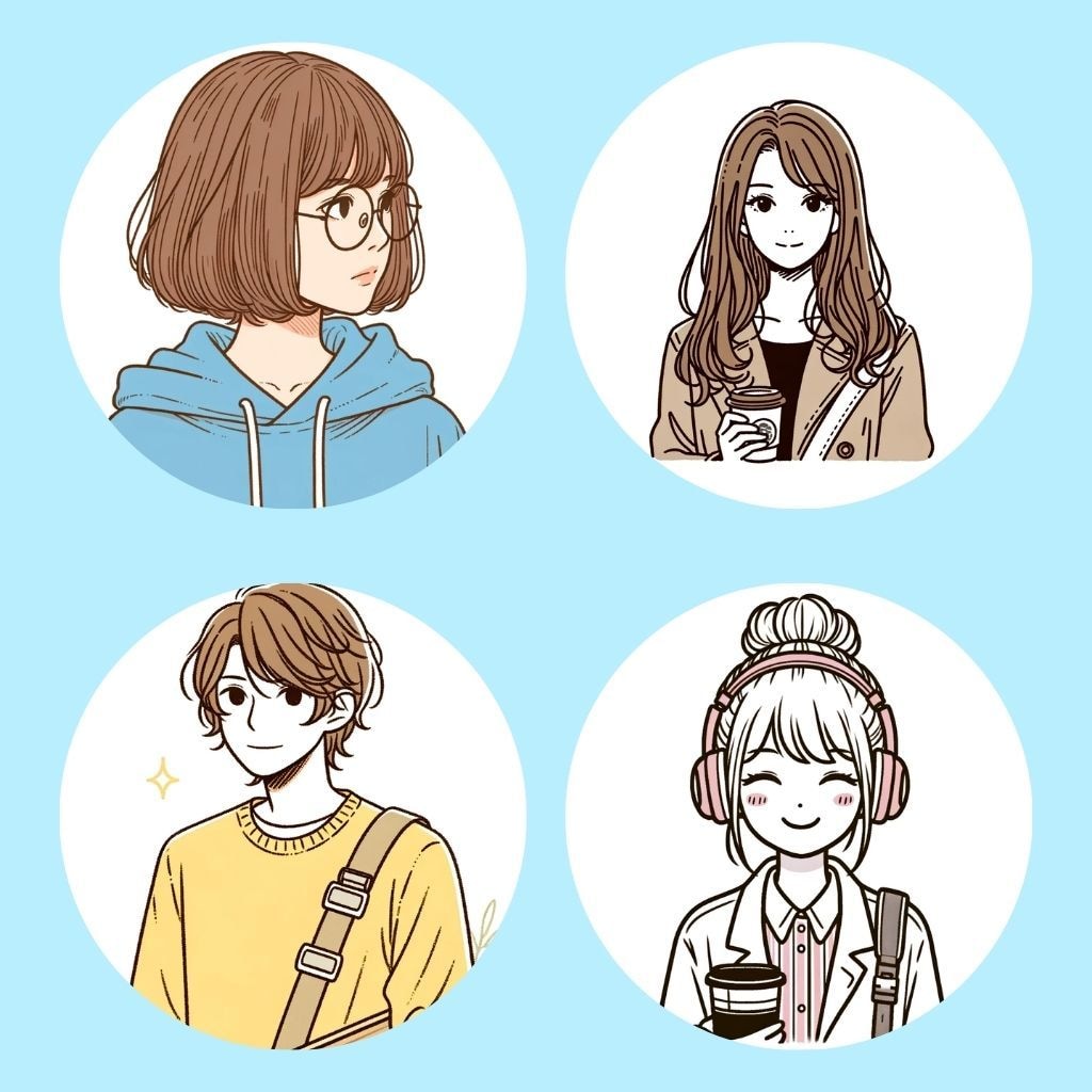 5名様限定☆ 可愛いSNSアイコン描きます インスタ、x/ツイッター、ブログ、LINE、HPのアイコンに イメージ2