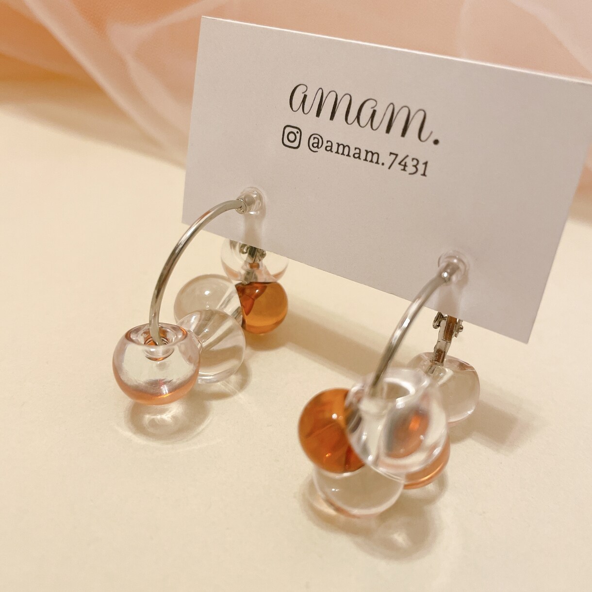 新作ハンドメイドアクセサリーを制作致します カラーシリーズの登場♡ オレンジ♡ イメージ4