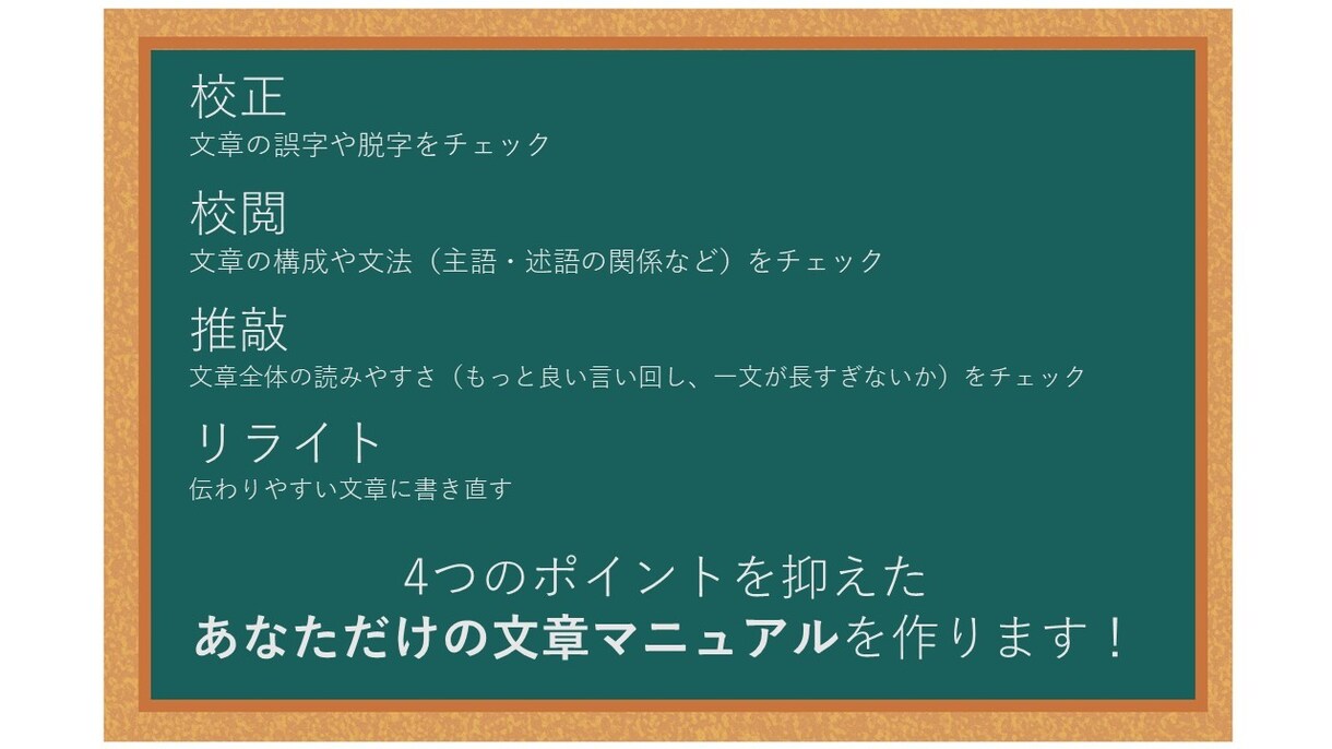 あなた専用の文章マニュアルを作ります わかりやすい文章を書けるようになるコツをプロが伝授！ イメージ1