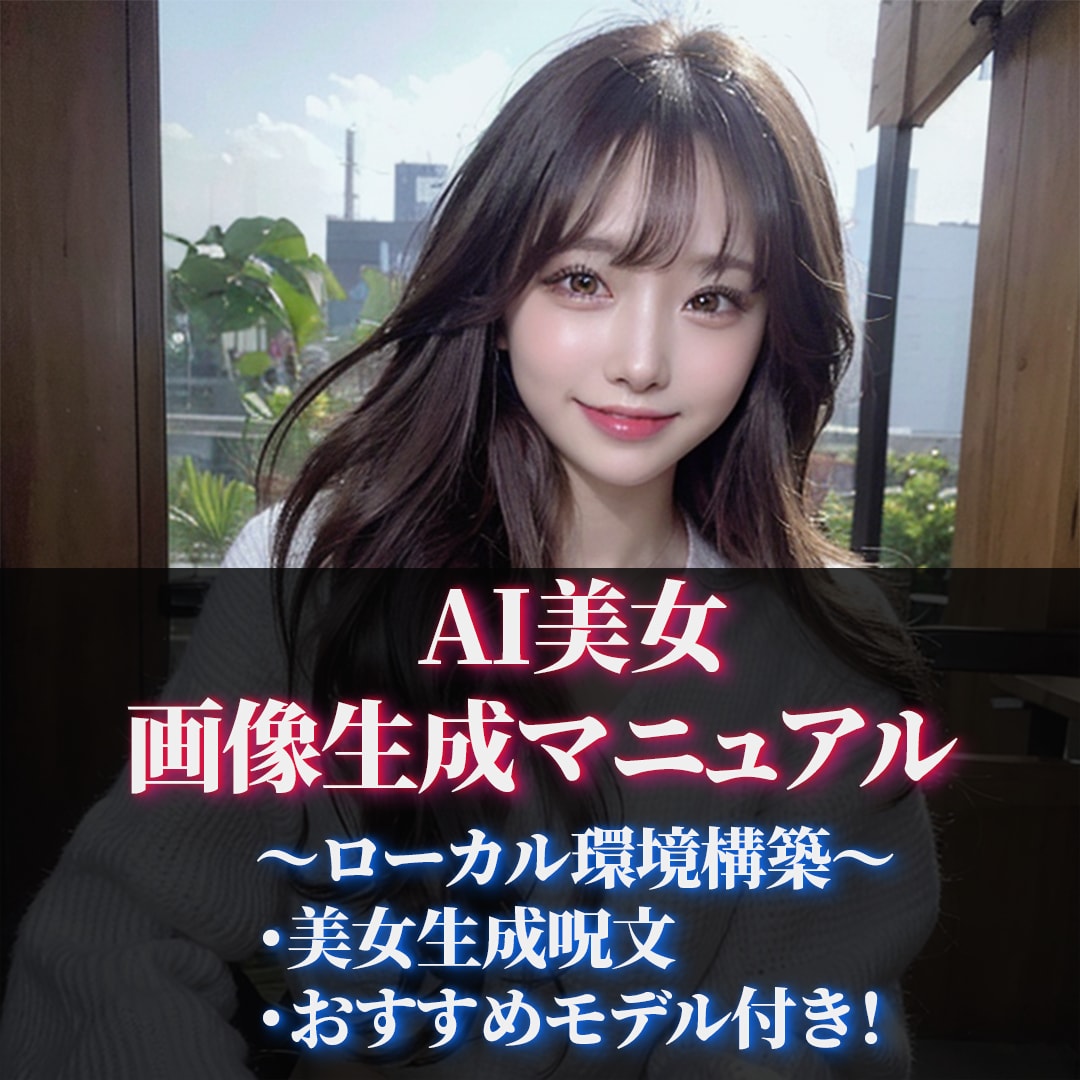 初心者歓迎☆AI美女の作り方マニュアルで教えます 簡単につくれる美女呪文付き！ローカル環境限定～マニュアル～ イメージ1