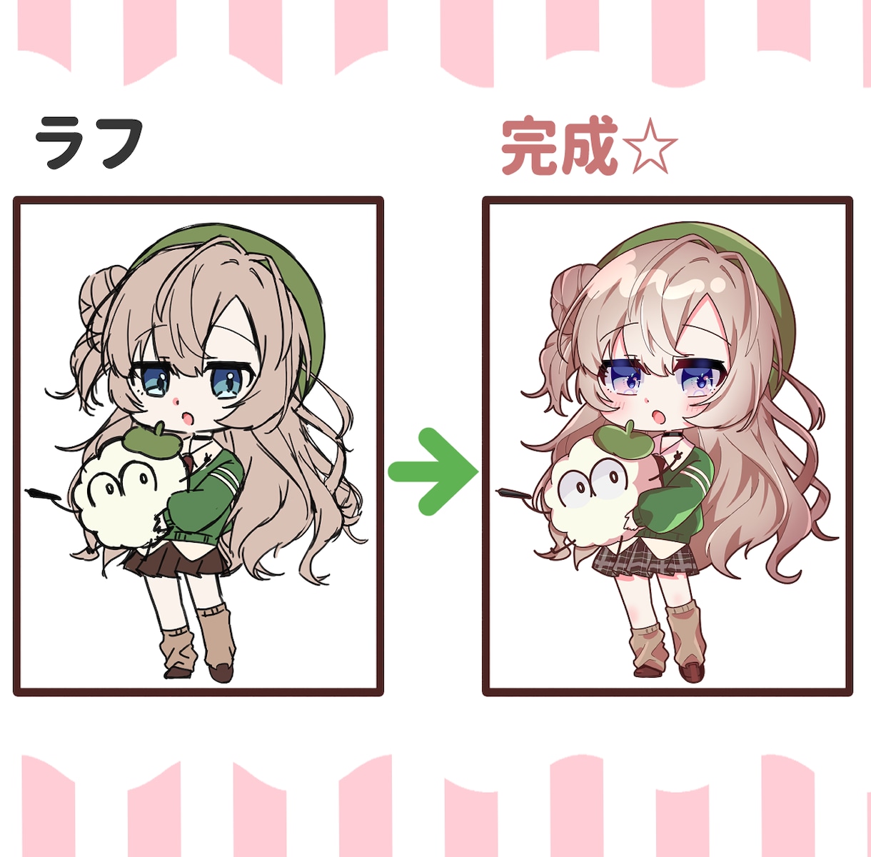 かわいいミニキャラ・SDキャライラスト作成します 動画作成やSNS、ブログ等にご利用いただけるイラストを作成！ イメージ4