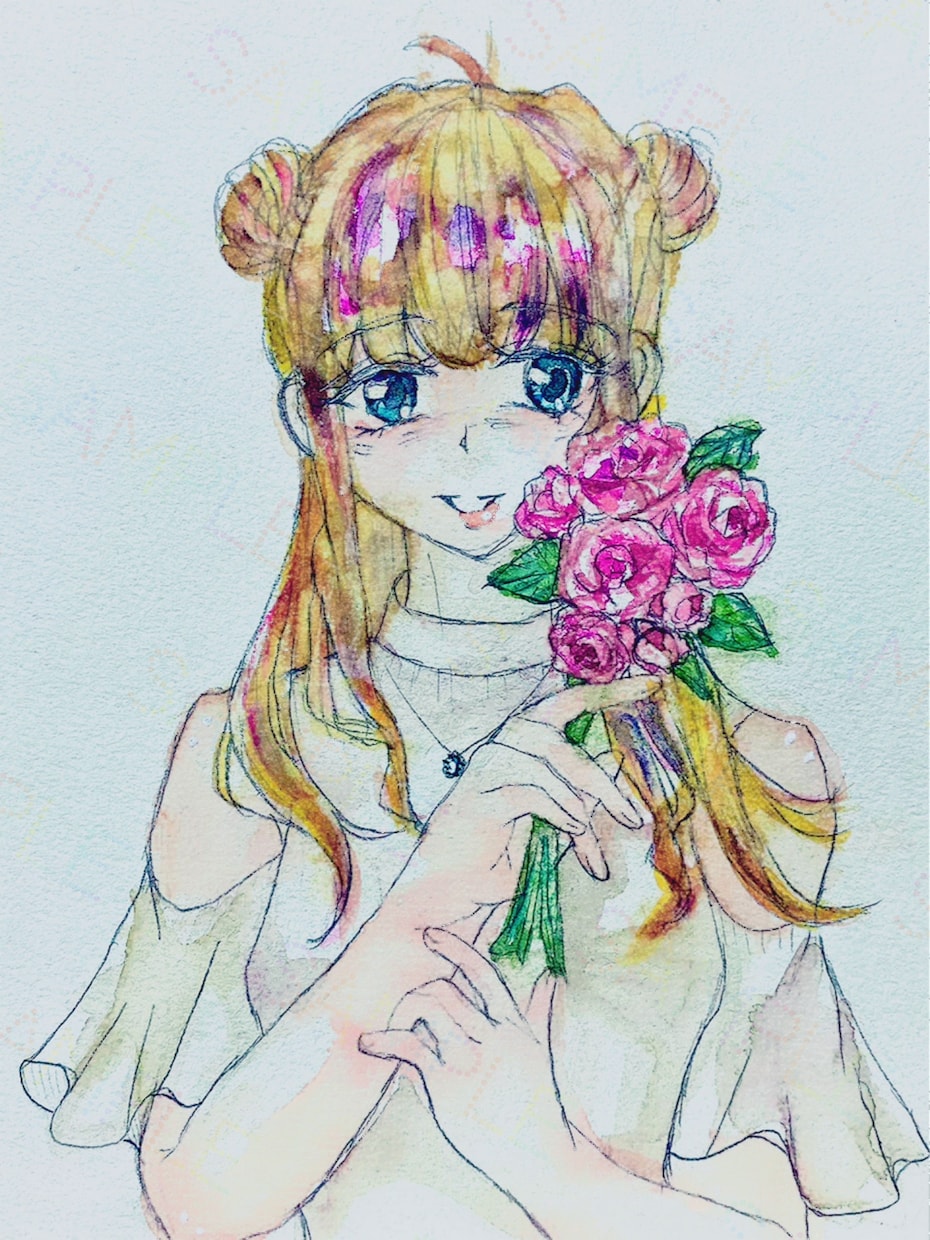 水彩画で一枚絵を描きます 創作キャラお描きします（原画、データ付） イメージ2