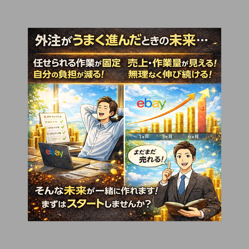 eBay外注化＋売上改善伴走3ヶ月コンサルします ビデオ+チャットebay7年目現役セラーがサポートします イメージ5