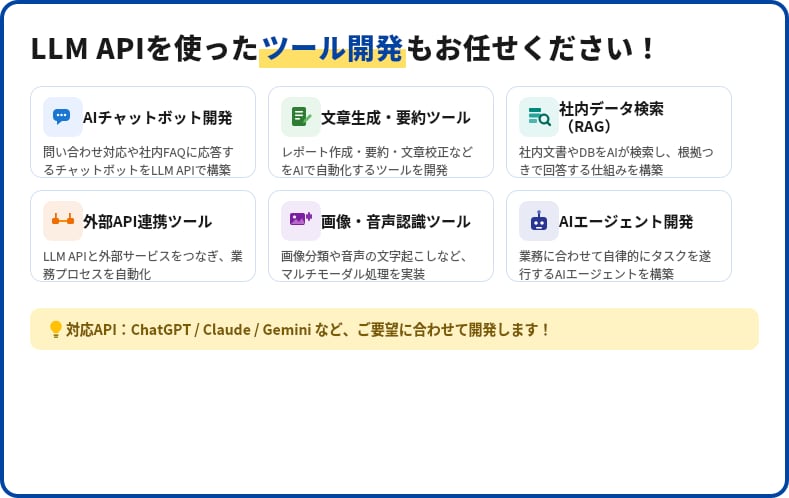 AIを活用した業務ツールを作ります AIを使った文章作成・分類・分析などの業務ツールを開発します イメージ1