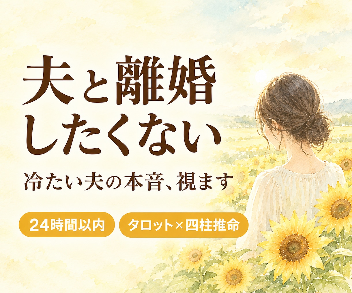 夫と離婚したくない｜夫婦関係修復と夫の本音を視ます 24時間以内｜無視・喧嘩・すれ違いが続く夫婦に修復のヒントを イメージ1