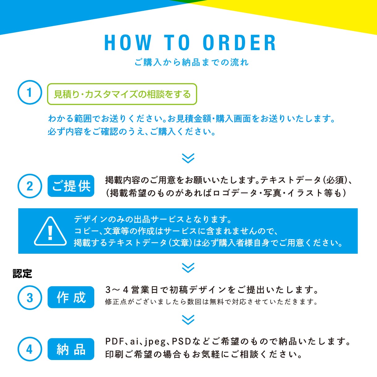 高品質なデザインで大手実績多数のプロが作成致します 「どうすればいいか分からない」といったご相談にも対応致します イメージ4
