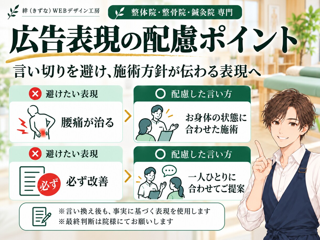 整体院・整骨院専門｜予約につながるLPを作ります 鍼灸院もOK｜広告ルールに配慮・原稿ゼロで丸投げOK イメージ6