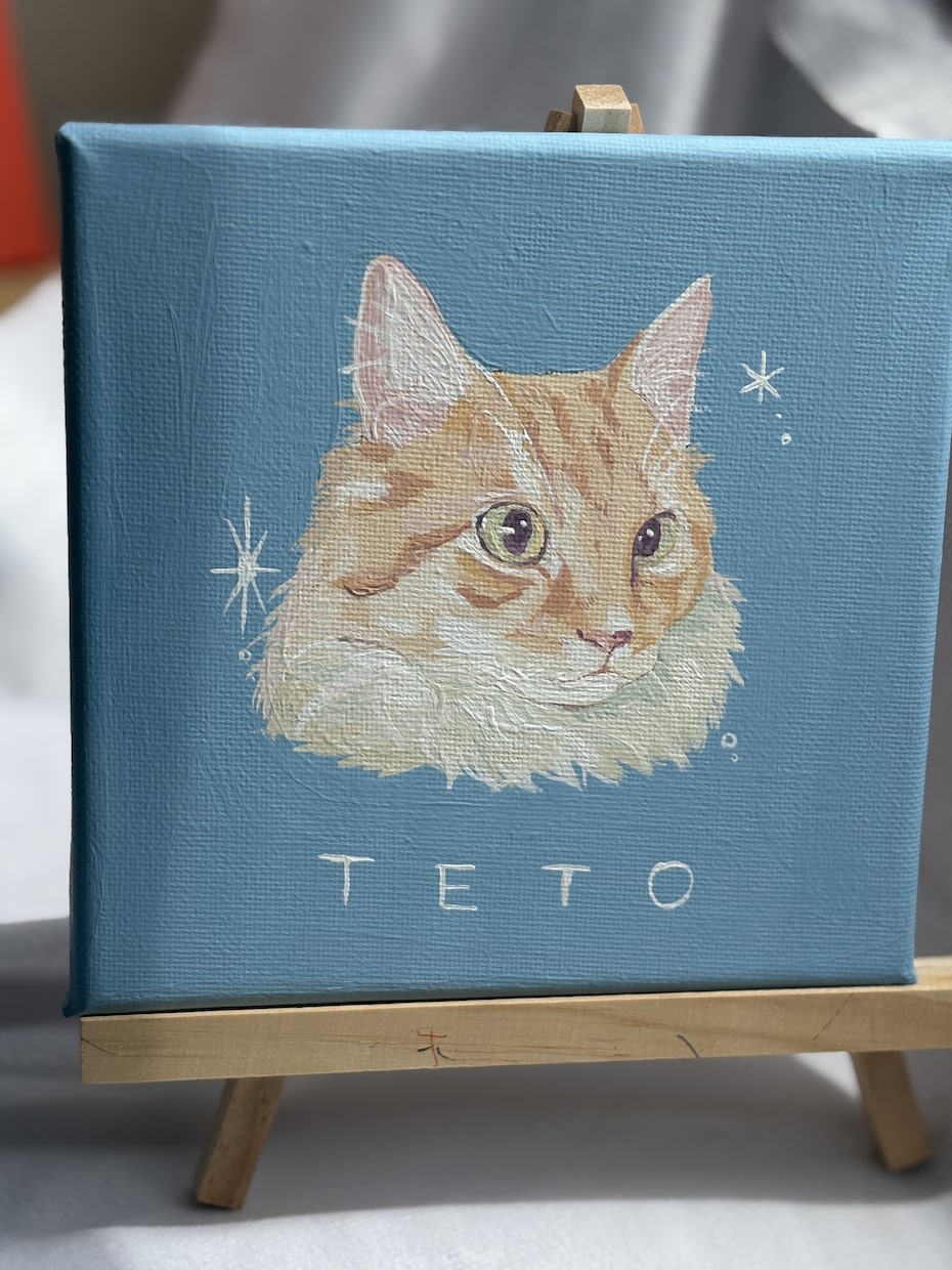 大切な愛猫を、アクリル絵の具で丁寧に描きます インテリアや