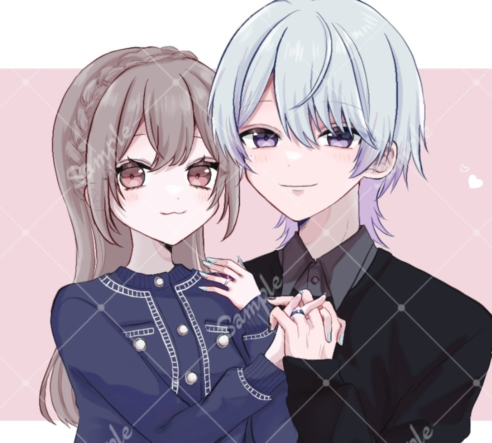 カップルイラスト、夢絵を描きます SNSアイコンや観賞用にお使い