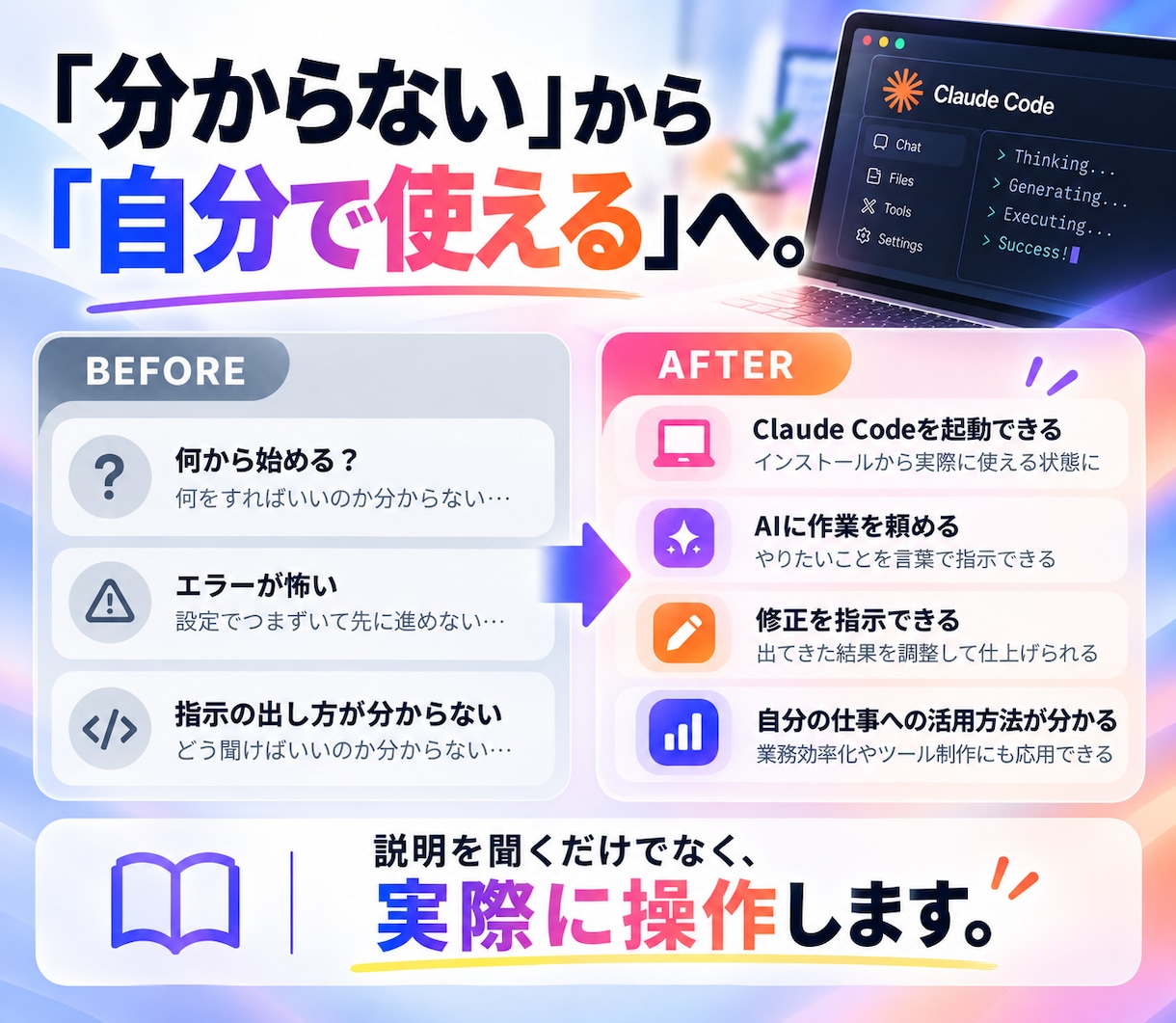 Claude Codeをゼロから使えるようにします 初心者向け｜導入から実践までマンツーマンでサポート イメージ4