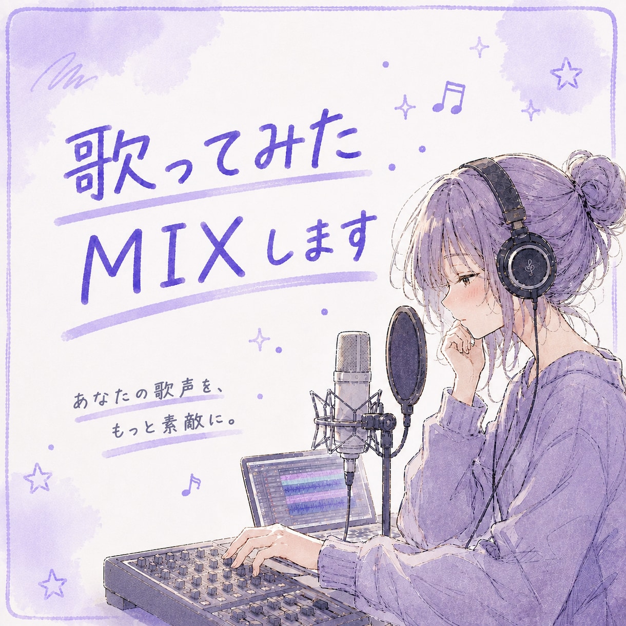 初心者・Vtuber大歓迎！歌ってみたMIXします MIXが初めてでも大丈夫。音源の準備から丁寧にサポートします イメージ1