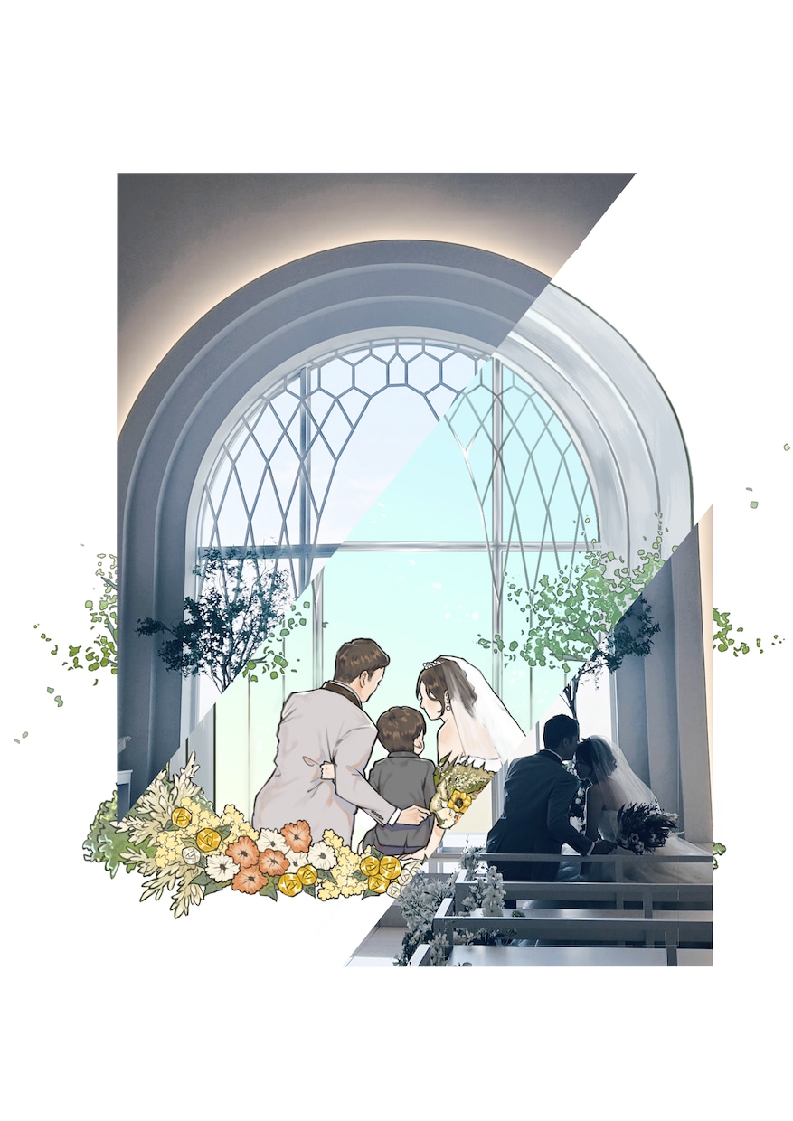 写真を元に繊細なウェディングイラスト作成します 「ポーズはこれ、衣装はこっち」など絵ならではの要望を叶えます イメージ4