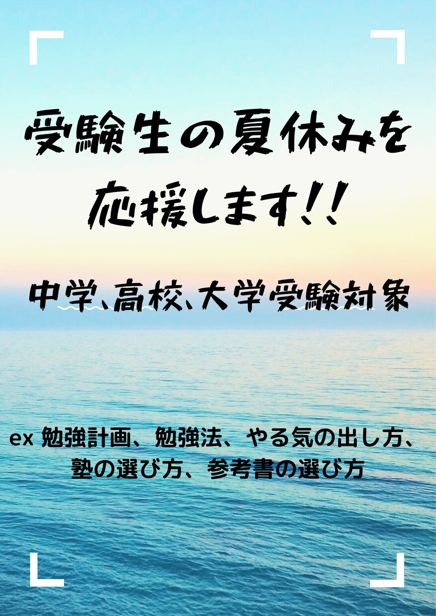 夏休みの勉強法教えます 元学年最下位から現役国公立大学合格した実績あります！ イメージ1