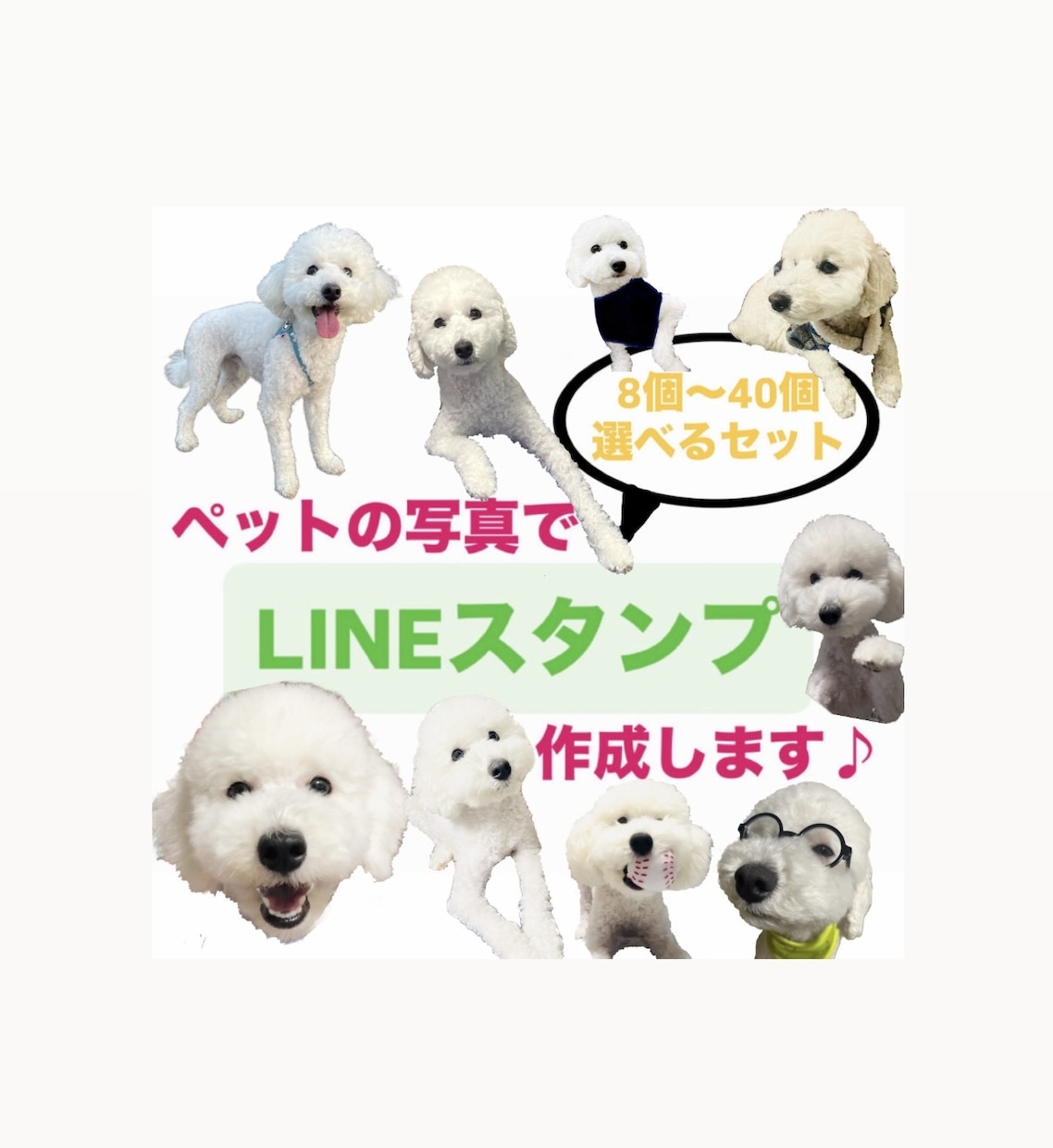 可愛いペットの写真をLINEスタンプにします 可愛いペットの写真を使って可愛いLINEスタンプにします♪ イメージ1