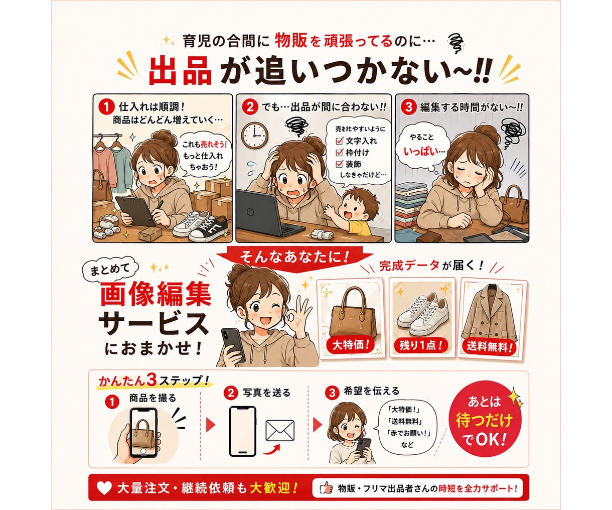 物販の商品画像をまとめて加工します 面倒な画像加工を10枚からまとめて代行 イメージ5