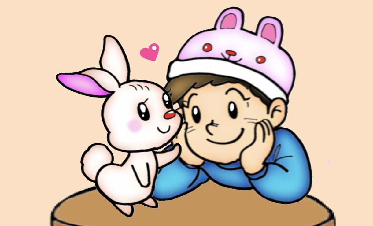 ペット、飼い主さんの似顔絵を可愛く描きます ペットと飼い主さんのツーショットも描きます似顔絵は全て可 イメージ8